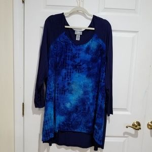 Women's Blue Patterned Top
